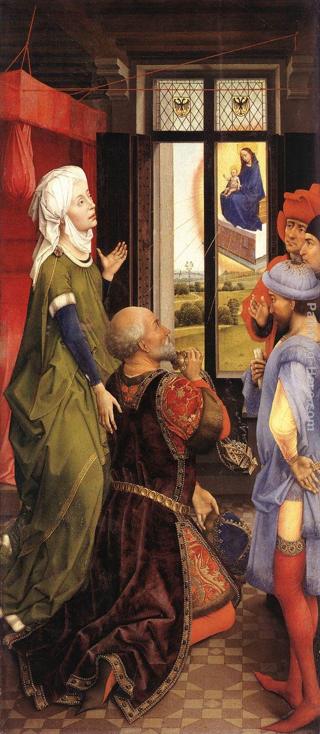 Bladelin Triptych left wing painting - Rogier van der Weyden Bladelin Triptych left wing art painting